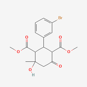 molecular formula C17H19BrO6 B5158511 dimethyl 2-(3-bromophenyl)-4-hydroxy-4-methyl-6-oxo-1,3-cyclohexanedicarboxylate 