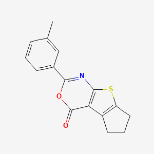 2-(3-methylphenyl)-6,7-dihydro-4H,5H-cyclopenta[4,5]thieno[2,3-d][1,3]oxazin-4-one