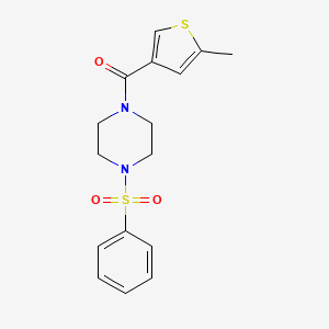 molecular formula C16H18N2O3S2 B5158551 1-[(5-methyl-3-thienyl)carbonyl]-4-(phenylsulfonyl)piperazine 