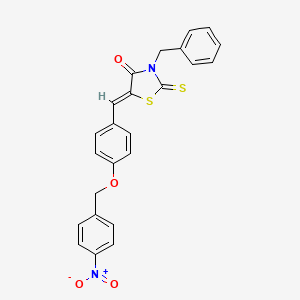 molecular formula C24H18N2O4S2 B5158552 3-benzyl-5-{4-[(4-nitrobenzyl)oxy]benzylidene}-2-thioxo-1,3-thiazolidin-4-one 