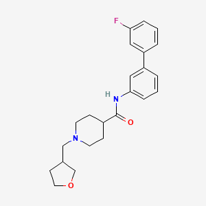 molecular formula C23H27FN2O2 B5158560 N-(3'-fluoro-3-biphenylyl)-1-(tetrahydro-3-furanylmethyl)-4-piperidinecarboxamide 