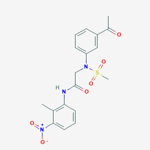 molecular formula C18H19N3O6S B5158598 N~2~-(3-acetylphenyl)-N~1~-(2-methyl-3-nitrophenyl)-N~2~-(methylsulfonyl)glycinamide 