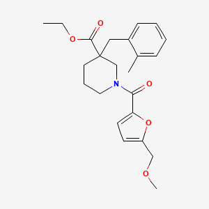 molecular formula C23H29NO5 B5158645 ethyl 1-[5-(methoxymethyl)-2-furoyl]-3-(2-methylbenzyl)-3-piperidinecarboxylate 