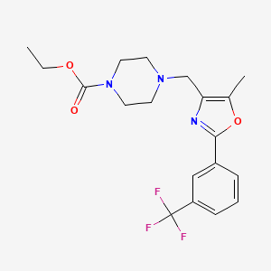 ethyl 4-({5-methyl-2-[3-(trifluoromethyl)phenyl]-1,3-oxazol-4-yl}methyl)-1-piperazinecarboxylate