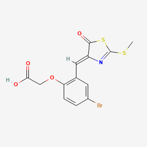 molecular formula C13H10BrNO4S2 B5158658 (4-bromo-2-{[2-(methylthio)-5-oxo-1,3-thiazol-4(5H)-ylidene]methyl}phenoxy)acetic acid 