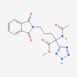 methyl N-acetyl-5-(1,3-dioxo-1,3-dihydro-2H-isoindol-2-yl)-2-(2H-tetrazol-5-yl)norvalinate