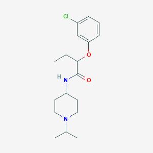 molecular formula C18H27ClN2O2 B5158672 2-(3-chlorophenoxy)-N-(1-isopropyl-4-piperidinyl)butanamide CAS No. 959239-25-9