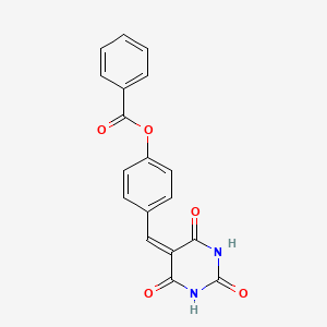 molecular formula C18H12N2O5 B5158696 4-[(2,4,6-trioxotetrahydro-5(2H)-pyrimidinylidene)methyl]phenyl benzoate 
