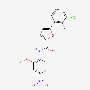molecular formula C19H15ClN2O5 B5158698 5-(3-chloro-2-methylphenyl)-N-(2-methoxy-4-nitrophenyl)-2-furamide 