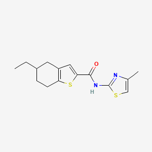 molecular formula C15H18N2OS2 B5158709 5-ethyl-N-(4-methyl-1,3-thiazol-2-yl)-4,5,6,7-tetrahydro-1-benzothiophene-2-carboxamide 