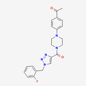 molecular formula C22H22FN5O2 B5158714 1-[4-(4-{[1-(2-fluorobenzyl)-1H-1,2,3-triazol-4-yl]carbonyl}-1-piperazinyl)phenyl]ethanone 