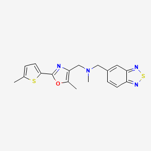 molecular formula C18H18N4OS2 B5158743 (2,1,3-benzothiadiazol-5-ylmethyl)methyl{[5-methyl-2-(5-methyl-2-thienyl)-1,3-oxazol-4-yl]methyl}amine 