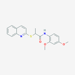 molecular formula C20H20N2O3S B5158749 N-(2,4-dimethoxyphenyl)-2-(2-quinolinylthio)propanamide 