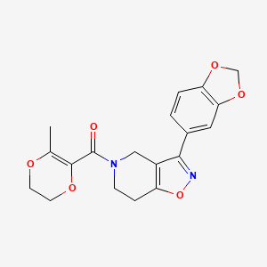 molecular formula C19H18N2O6 B5158752 3-(1,3-benzodioxol-5-yl)-5-[(3-methyl-5,6-dihydro-1,4-dioxin-2-yl)carbonyl]-4,5,6,7-tetrahydroisoxazolo[4,5-c]pyridine 