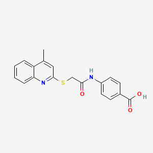 molecular formula C19H16N2O3S B5158770 4-({[(4-methyl-2-quinolinyl)thio]acetyl}amino)benzoic acid 