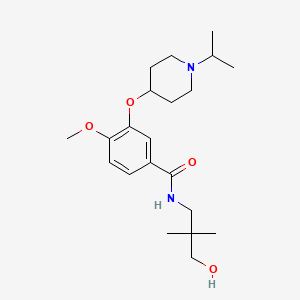 molecular formula C21H34N2O4 B5158798 N-(3-hydroxy-2,2-dimethylpropyl)-3-[(1-isopropyl-4-piperidinyl)oxy]-4-methoxybenzamide 