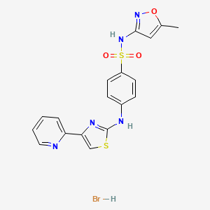 molecular formula C18H16BrN5O3S2 B5158831 N-(5-methyl-3-isoxazolyl)-4-{[4-(2-pyridinyl)-1,3-thiazol-2-yl]amino}benzenesulfonamide hydrobromide 
