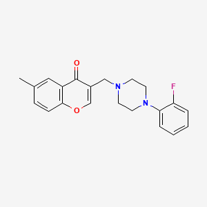 molecular formula C21H21FN2O2 B5158854 3-{[4-(2-fluorophenyl)-1-piperazinyl]methyl}-6-methyl-4H-chromen-4-one 