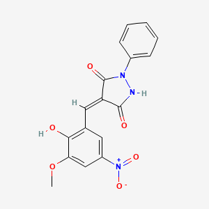 molecular formula C17H13N3O6 B5158865 4-(2-hydroxy-3-methoxy-5-nitrobenzylidene)-1-phenyl-3,5-pyrazolidinedione 