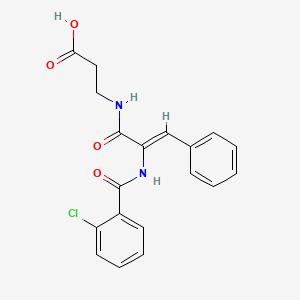 molecular formula C19H17ClN2O4 B5158888 N-{2-[(2-chlorobenzoyl)amino]-3-phenylacryloyl}-beta-alanine 