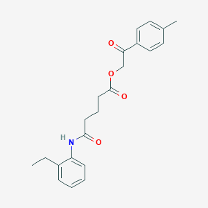 2-(4-methylphenyl)-2-oxoethyl 5-[(2-ethylphenyl)amino]-5-oxopentanoate