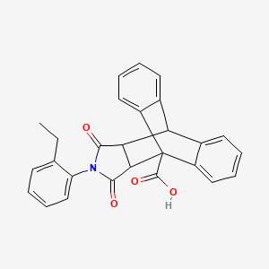 17-(2-ethylphenyl)-16,18-dioxo-17-azapentacyclo[6.6.5.0~2,7~.0~9,14~.0~15,19~]nonadeca-2,4,6,9,11,13-hexaene-1-carboxylic acid