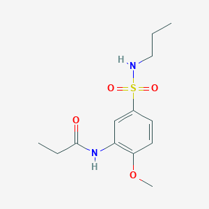 molecular formula C13H20N2O4S B5158915 N-{2-methoxy-5-[(propylamino)sulfonyl]phenyl}propanamide 
