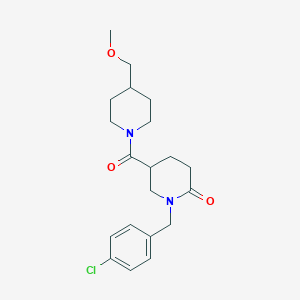 molecular formula C20H27ClN2O3 B5158944 1-(4-chlorobenzyl)-5-{[4-(methoxymethyl)-1-piperidinyl]carbonyl}-2-piperidinone 