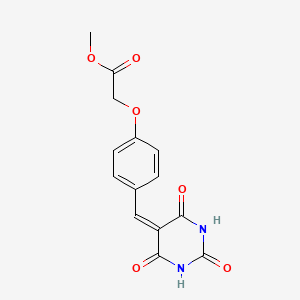 molecular formula C14H12N2O6 B5158963 methyl {4-[(2,4,6-trioxotetrahydro-5(2H)-pyrimidinylidene)methyl]phenoxy}acetate CAS No. 6138-21-2