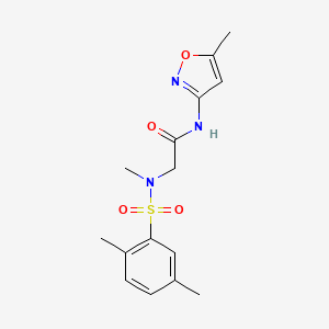 molecular formula C15H19N3O4S B5158978 N~2~-[(2,5-dimethylphenyl)sulfonyl]-N~2~-methyl-N~1~-(5-methyl-3-isoxazolyl)glycinamide 