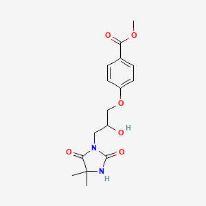 molecular formula C16H20N2O6 B5159015 methyl 4-[3-(4,4-dimethyl-2,5-dioxo-1-imidazolidinyl)-2-hydroxypropoxy]benzoate 