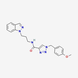 molecular formula C21H22N6O2 B5159020 N-[3-(1H-indazol-1-yl)propyl]-1-(4-methoxybenzyl)-1H-1,2,3-triazole-4-carboxamide 