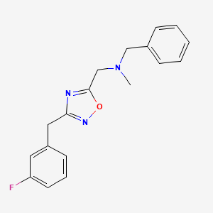 molecular formula C18H18FN3O B5159060 N-benzyl-1-[3-(3-fluorobenzyl)-1,2,4-oxadiazol-5-yl]-N-methylmethanamine 