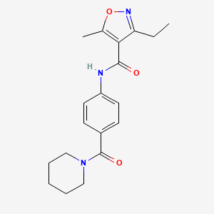 3-ethyl-5-methyl-N-[4-(1-piperidinylcarbonyl)phenyl]-4-isoxazolecarboxamide