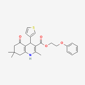 molecular formula C25H27NO4S B5159072 2-phenoxyethyl 2,7,7-trimethyl-5-oxo-4-(3-thienyl)-1,4,5,6,7,8-hexahydro-3-quinolinecarboxylate 