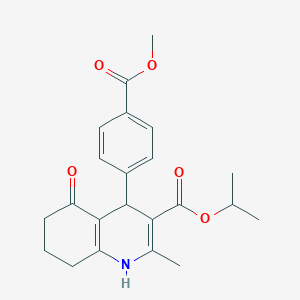 molecular formula C22H25NO5 B5159113 isopropyl 4-[4-(methoxycarbonyl)phenyl]-2-methyl-5-oxo-1,4,5,6,7,8-hexahydro-3-quinolinecarboxylate 