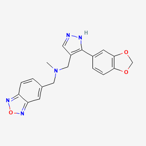 molecular formula C19H17N5O3 B5159128 1-[3-(1,3-benzodioxol-5-yl)-1H-pyrazol-4-yl]-N-(2,1,3-benzoxadiazol-5-ylmethyl)-N-methylmethanamine 