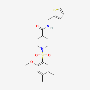 molecular formula C20H26N2O4S2 B5159156 1-[(2-methoxy-4,5-dimethylphenyl)sulfonyl]-N-(2-thienylmethyl)-4-piperidinecarboxamide 