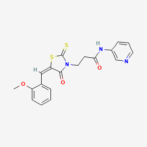 molecular formula C19H17N3O3S2 B5159159 3-[5-(2-methoxybenzylidene)-4-oxo-2-thioxo-1,3-thiazolidin-3-yl]-N-3-pyridinylpropanamide 