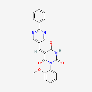 molecular formula C22H16N4O4 B5159174 1-(2-methoxyphenyl)-5-[(2-phenyl-5-pyrimidinyl)methylene]-2,4,6(1H,3H,5H)-pyrimidinetrione 