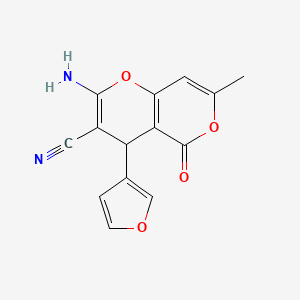 2-amino-4-(3-furyl)-7-methyl-5-oxo-4H,5H-pyrano[4,3-b]pyran-3-carbonitrile