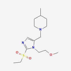 molecular formula C15H27N3O3S B5159193 1-{[2-(ethylsulfonyl)-1-(2-methoxyethyl)-1H-imidazol-5-yl]methyl}-4-methylpiperidine 