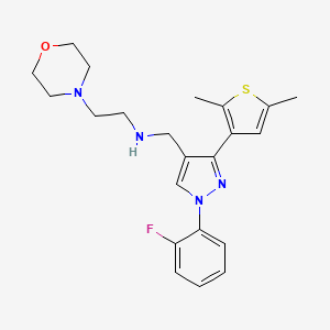 molecular formula C22H27FN4OS B5159201 N-{[3-(2,5-dimethyl-3-thienyl)-1-(2-fluorophenyl)-1H-pyrazol-4-yl]methyl}-2-(4-morpholinyl)ethanamine 