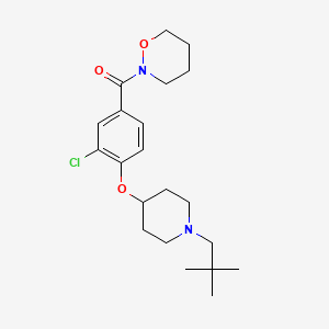 molecular formula C21H31ClN2O3 B5159216 2-(3-chloro-4-{[1-(2,2-dimethylpropyl)-4-piperidinyl]oxy}benzoyl)-1,2-oxazinane 