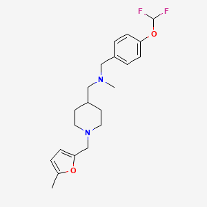 molecular formula C21H28F2N2O2 B5159226 1-[4-(difluoromethoxy)phenyl]-N-methyl-N-({1-[(5-methyl-2-furyl)methyl]-4-piperidinyl}methyl)methanamine 