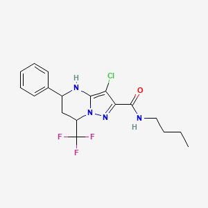 molecular formula C18H20ClF3N4O B5159230 N-butyl-3-chloro-5-phenyl-7-(trifluoromethyl)-4,5,6,7-tetrahydropyrazolo[1,5-a]pyrimidine-2-carboxamide 