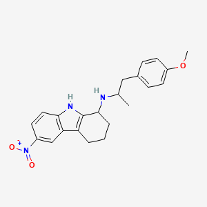 molecular formula C22H25N3O3 B5159242 N-[2-(4-methoxyphenyl)-1-methylethyl]-6-nitro-2,3,4,9-tetrahydro-1H-carbazol-1-amine 