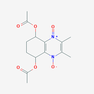 molecular formula C14H18N2O6 B5159254 2,3-dimethyl-1,4-dioxido-5,6,7,8-tetrahydroquinoxaline-5,8-diyl diacetate 
