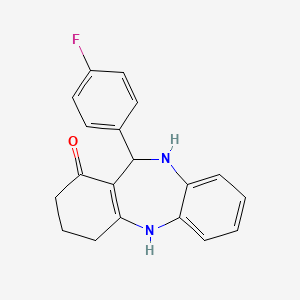 molecular formula C19H17FN2O B5159266 11-(4-fluorophenyl)-2,3,4,5,10,11-hexahydro-1H-dibenzo[b,e][1,4]diazepin-1-one 