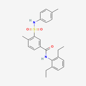 molecular formula C25H28N2O3S B5159277 N-(2,6-diethylphenyl)-4-methyl-3-{[(4-methylphenyl)amino]sulfonyl}benzamide 